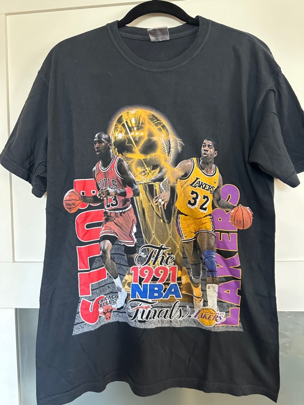 Comfort Colors Black 1991 NBA Finals Graphic Tee - Bulls vs Lakers